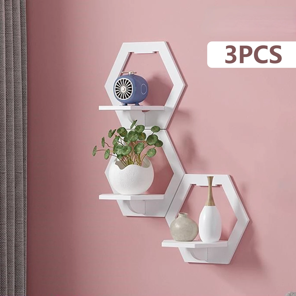 Home Improvement Tv Show - 3Pcs 육각형 벽 선반 펀치 무료