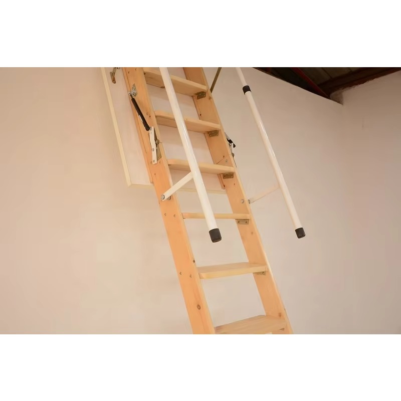 Home Improvement Materials - 목재 접이식 수납형 다락 사다리 계단