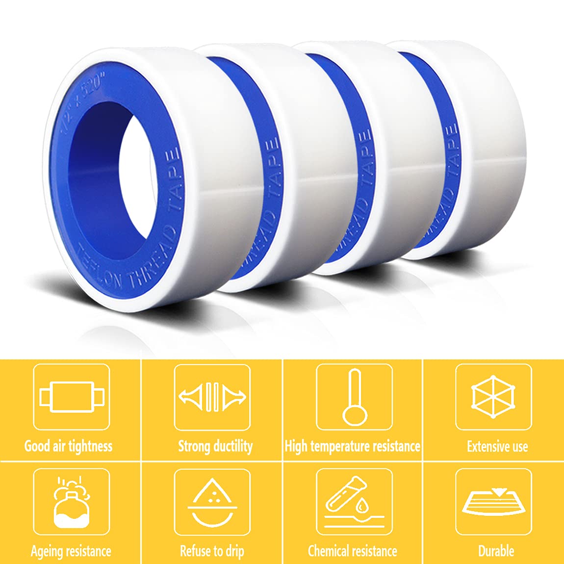 YITAPE 3/6 롤 PTFE 스레드 씰 테이프 흰색 - Plumbing Tape Ptfe 리뷰 및 가격